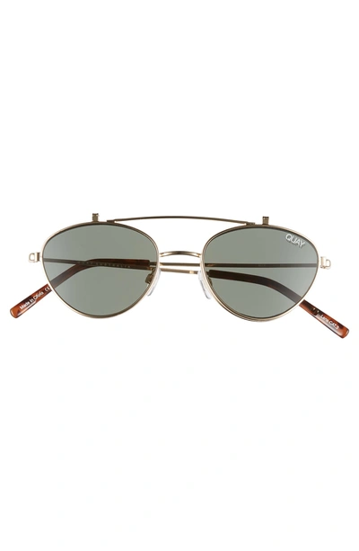 Shop Quay X Elle Ferguson Elle 59mm Round Sunglasses - Gold/ Green