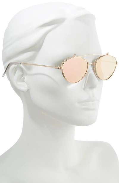 Shop Quay X Elle Ferguson Elle 59mm Round Sunglasses - Gold/ Rose