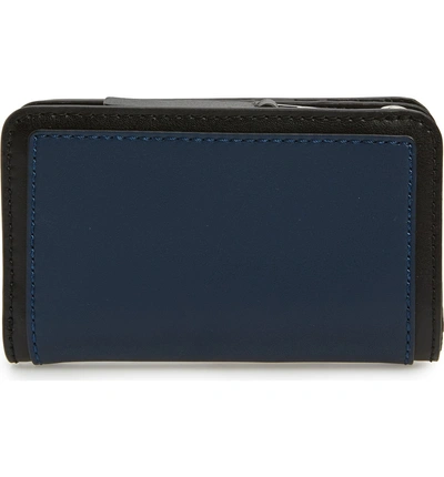 Shop Marc Jacobs Sport Compact Leather Wallet - Blue In Blue Sea