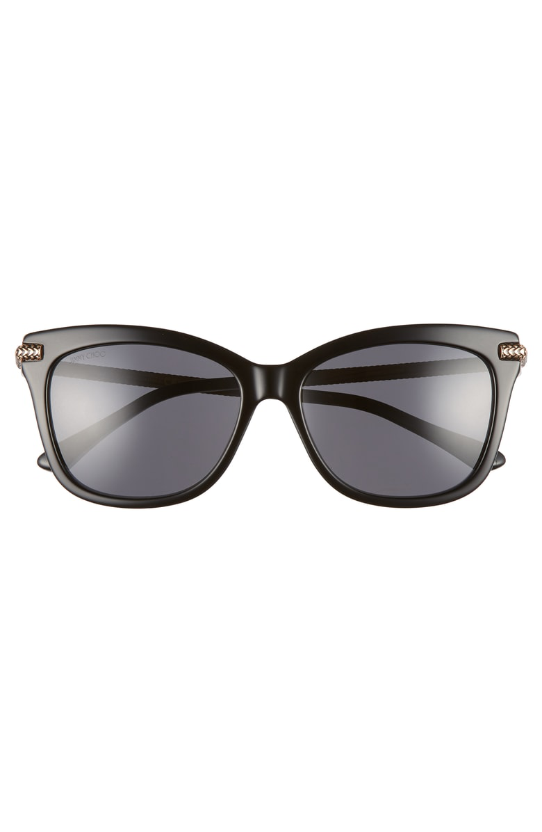 Jimmy Choo Women's Shade Cat Eye Sunglasses, 55mm In Black | ModeSens