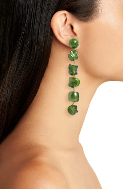 Shop Cult Gaia Leo Drop Earrings In Green Malachite