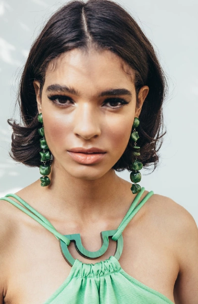 Shop Cult Gaia Leo Drop Earrings In Green Malachite