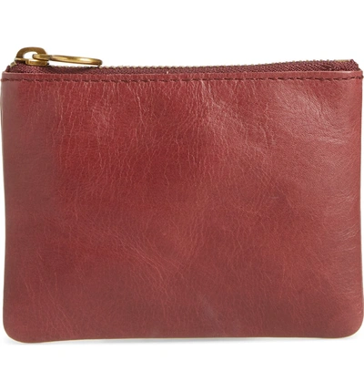Shop Madewell The Leather Pouch Wallet - Burgundy In Dark Cabernet