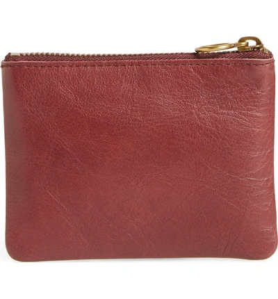 Shop Madewell The Leather Pouch Wallet - Burgundy In Dark Cabernet