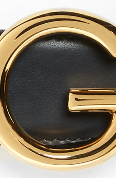Shop Dolce & Gabbana Family Lux Metal Logo Buckle Leather Belt In Nero/ Ottone