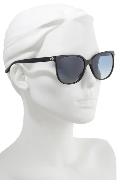 Shop Tory Burch Revo 57mm Polarized Square Sunglasses - Black Gradient
