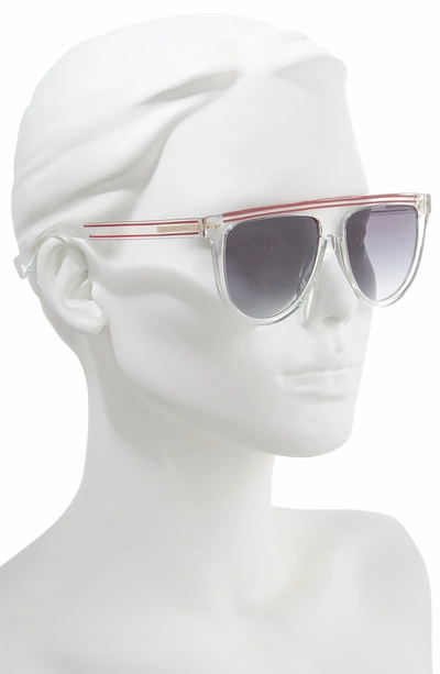 Shop Marc Jacobs 57mm Gradient Flat Top Sunglasses In Crystal