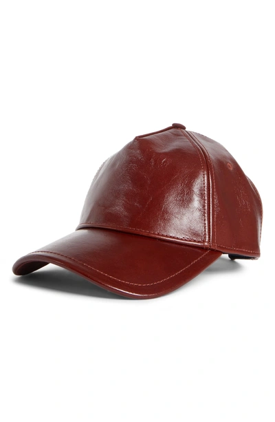 Shop Rag & Bone Marilyn Leather Baseball Cap - Brown In Dark Brown