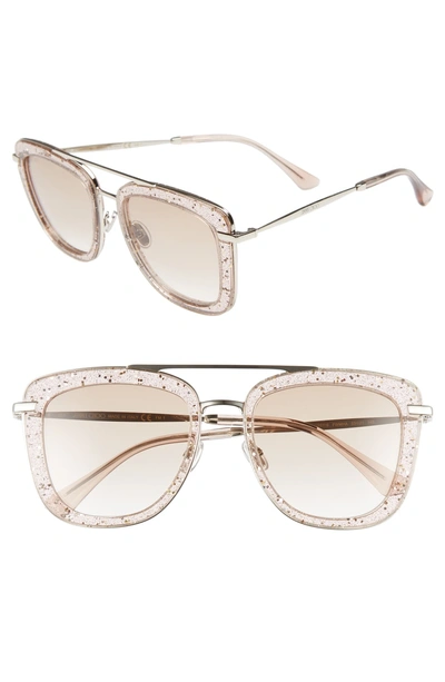 Jimmy Choo Glossy 53mm Square Sunglasses In Nude | ModeSens