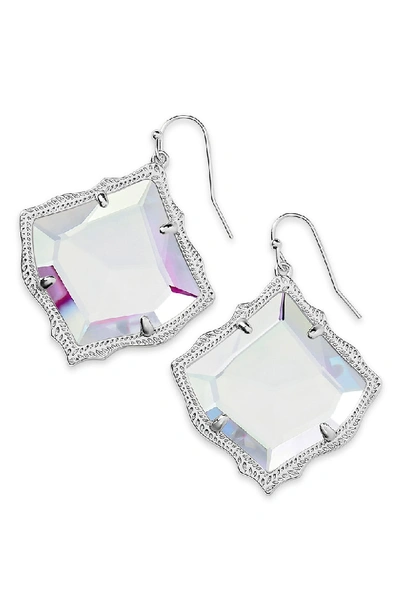 Shop Kendra Scott Kirsten Drop Earrings In Dichroic Glass/ Silver