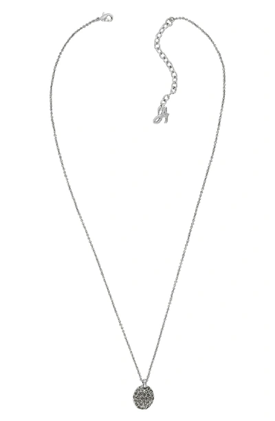 Shop Adore Pave Crystal Oval Necklace In Silver