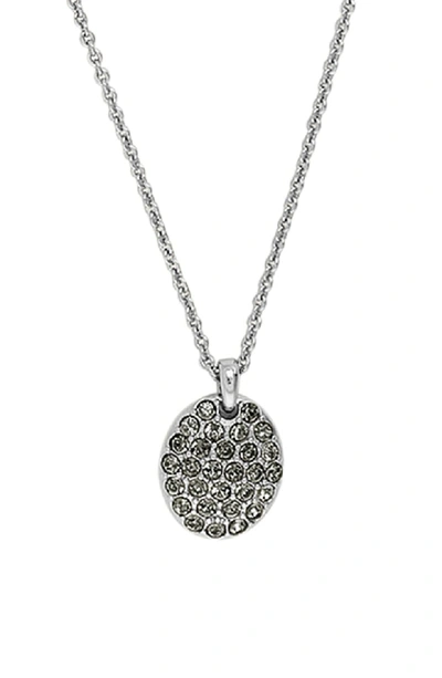 Shop Adore Pave Crystal Oval Necklace In Silver