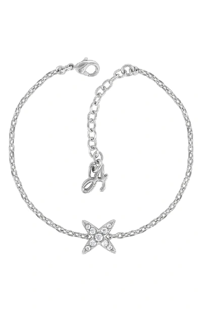 Shop Adore Crystal 4-point Star Bracelet In Silver