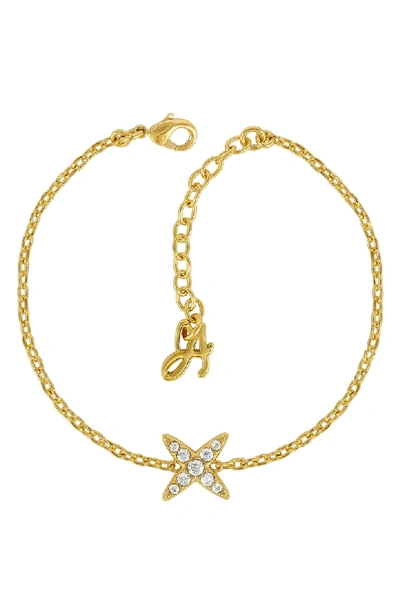 Shop Adore Crystal 4-point Star Bracelet In Gold
