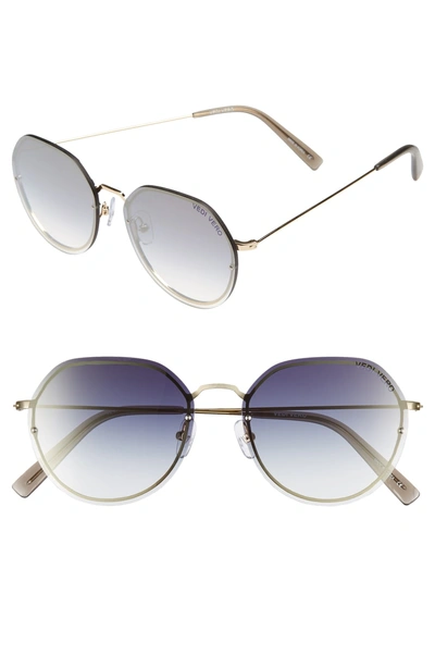 Shop Vedi Vero 56mm Round Sunglasses In Black/ Gold