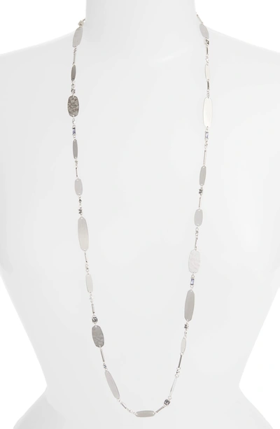 Shop Kendra Scott Claret Long Strand Necklace In Lilac Mix/ Silver