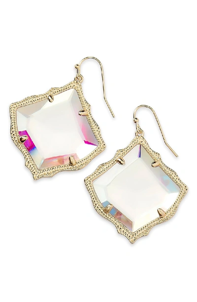 Shop Kendra Scott Kirsten Drop Earrings In Dichroic Glass/ Gold