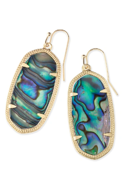 Shop Kendra Scott Elle Filigree Drop Earrings In Abalone Shell/ Gold
