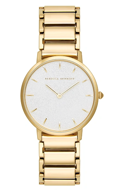 Shop Rebecca Minkoff Major Bracelet Watch, 35mm In Gold/ Silver/ Gold