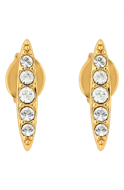 Shop Adore Pave Crystal Navette Stud Earrings In Gold