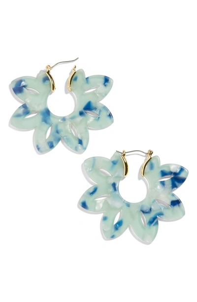 Shop Baublebar Rita Hoop Earrings In Mint/ Blue