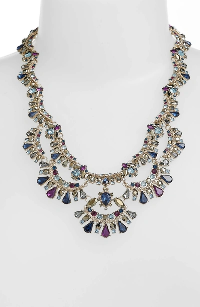 Shop Marchesa Crystal Collar Necklace In Blue Multi/ Gold