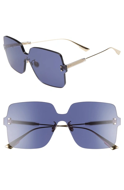 Shop Dior Quake1 147mm Square Rimless Shield Sunglasses - Blue