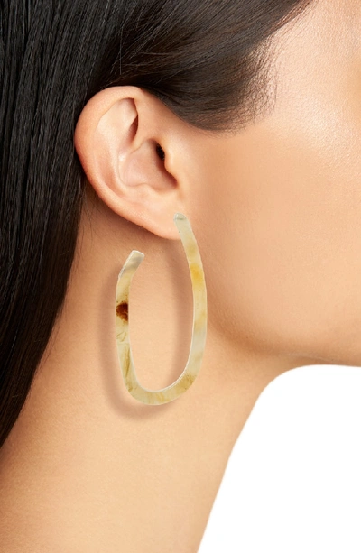 Shop Rachel Comey Maya Hoop Earrings In Pale Marble
