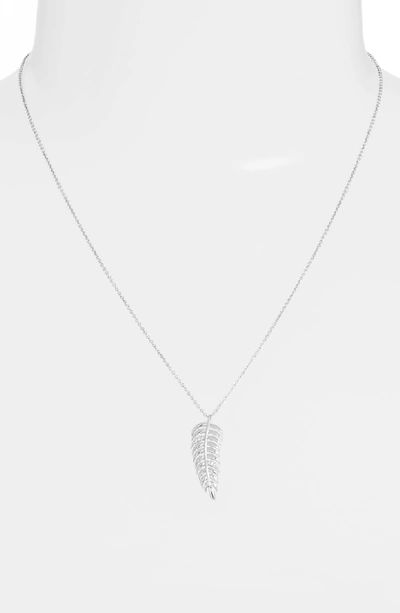 Shop Melanie Auld Feather Pendant Necklace In Silver