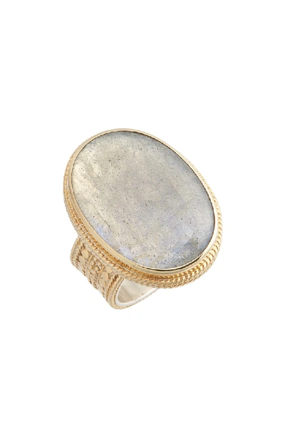Shop Anna Beck Semiprecious Stone Ring In Gold/ Labradorite