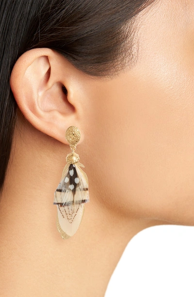 Shop Gas Bijoux Small Sao Feather Earrings In White
