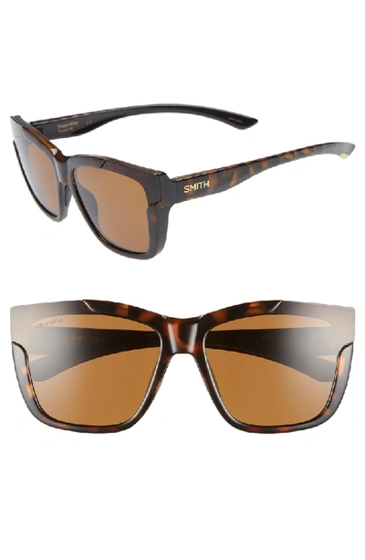 Shop Smith Dreamline 62mm Oversize Butterfly Chromapop(tm) Polarized Sunglasses In Tortoise/ Brown