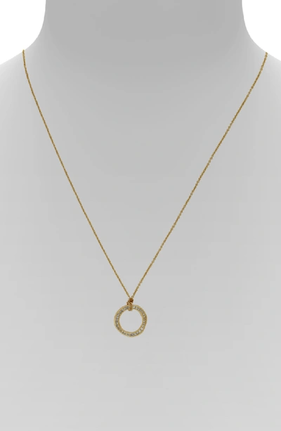 Shop Adore Organic Crystal Circle Pendant Necklace In Gold