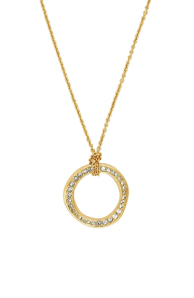 Shop Adore Organic Crystal Circle Pendant Necklace In Gold