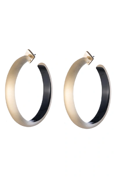 Shop Alexis Bittar Large Hoop Earrings In Gold