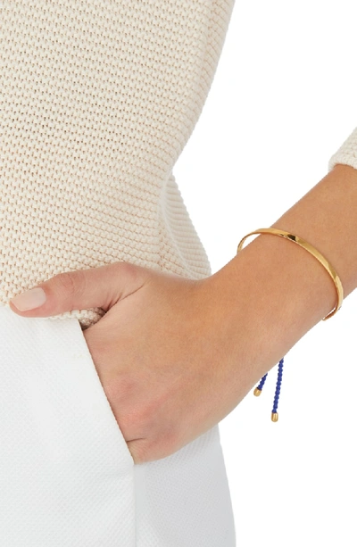 Shop Monica Vinader Engravable 'fiji' Friendship Bracelet In Gold/ Majorelle Blue
