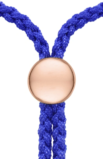 Shop Monica Vinader Engravable 'fiji' Friendship Bracelet In Rose Gold/ Majorelle Blue