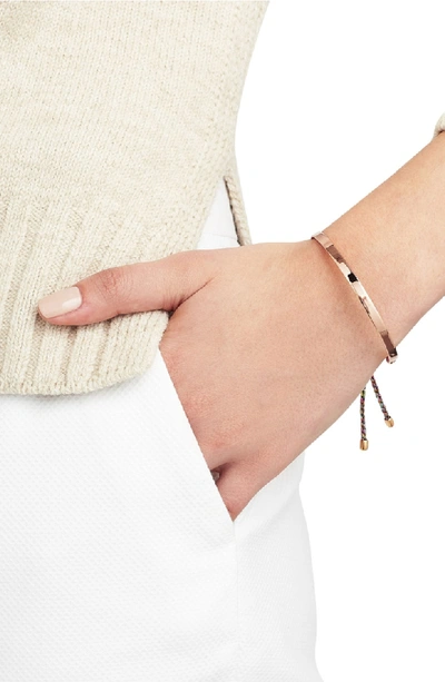 Shop Monica Vinader Engravable 'fiji' Friendship Bracelet In Rose Gold/ Rainbow