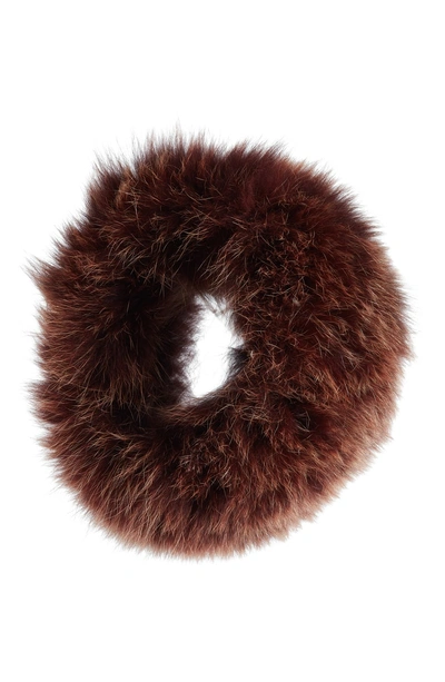 Shop La Fiorentina Genuine Fox Fur Headband In Brown