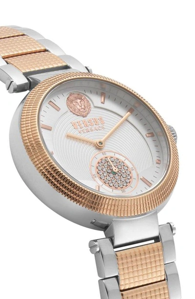 Shop Versace Star Ferry Bracelet Watch, 38mm In Rose Gold/ Silver/ Rose Gold