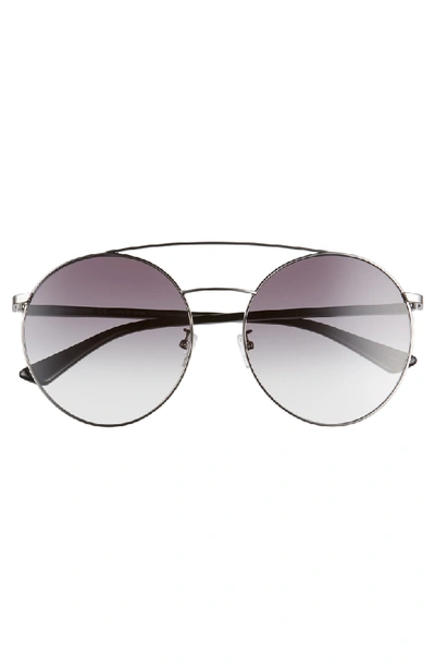 Shop Mcq By Alexander Mcqueen 61mm Round Aviator Sunglasses - Black