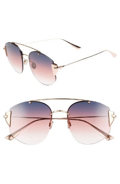 Shop Dior Stronger 58mm Rounded Aviator Sunglasses - Gold Copper