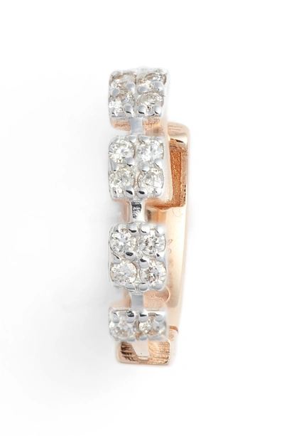 Shop Kismet By Milka Four Square Diamond Hoop Earring In Rose Gold/ Diamond