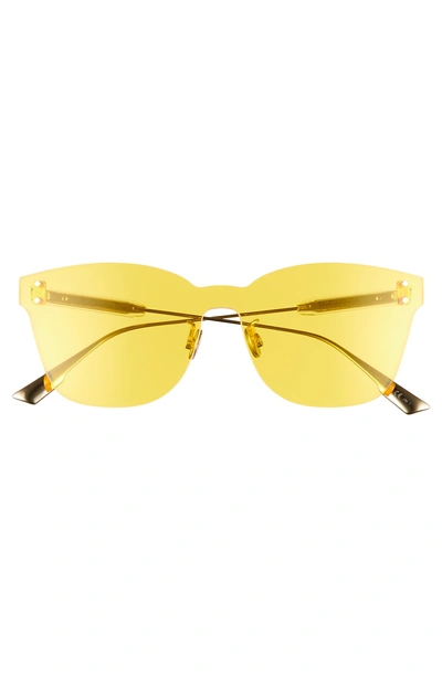 Shop Dior Quake2 135mm Rimless Shield Sunglasses - Yellow