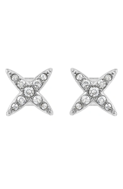 Shop Adore 4-point Star Stud Earrings In Silver