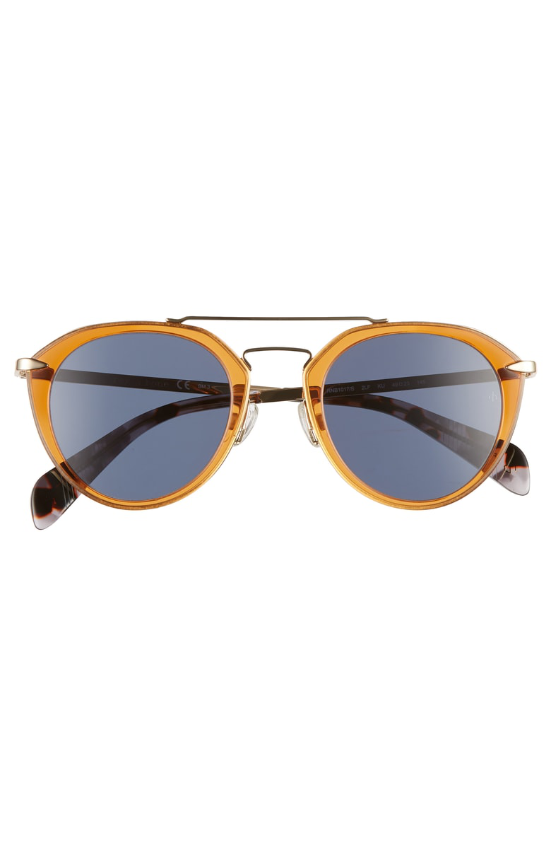 Rag Bone 49mm Round Sunglasses Brick Coral Modesens