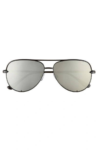 Shop Quay High Key Mini 51mm Aviator Sunglasses In Black/ Silver