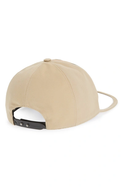 Shop Burberry Clear Brim Check Baseball Cap In Dark Sand