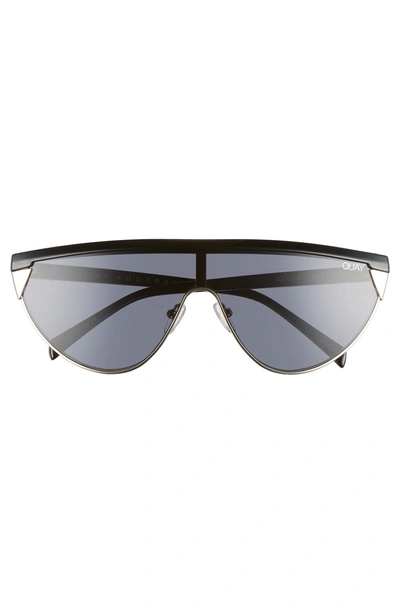 Shop Quay X Elle Ferguson Goldie 48mm Shield Sunglasses - Black/ Smoke