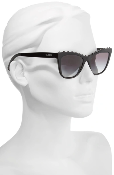 Shop Valentino Rockstud 54mm Cat Eye Sunglasses - Black/ Gradient